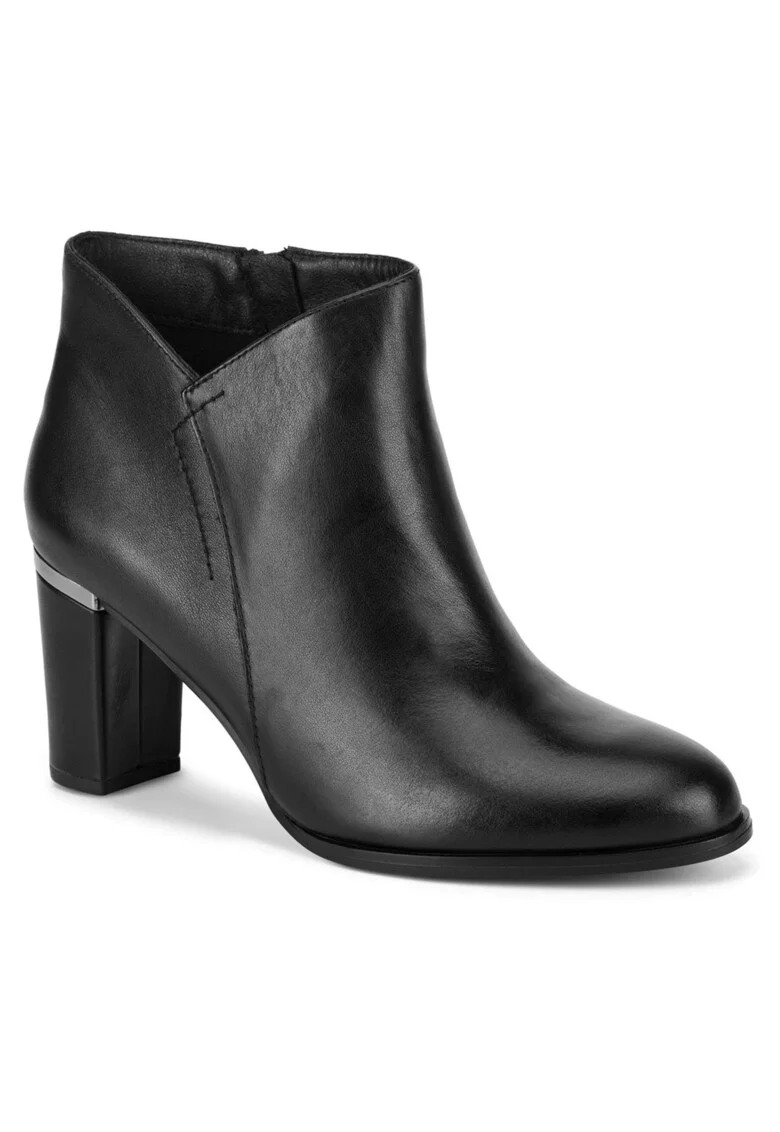 Botine dama,  WYL3861-1Z, piele naturala, negru, Negru