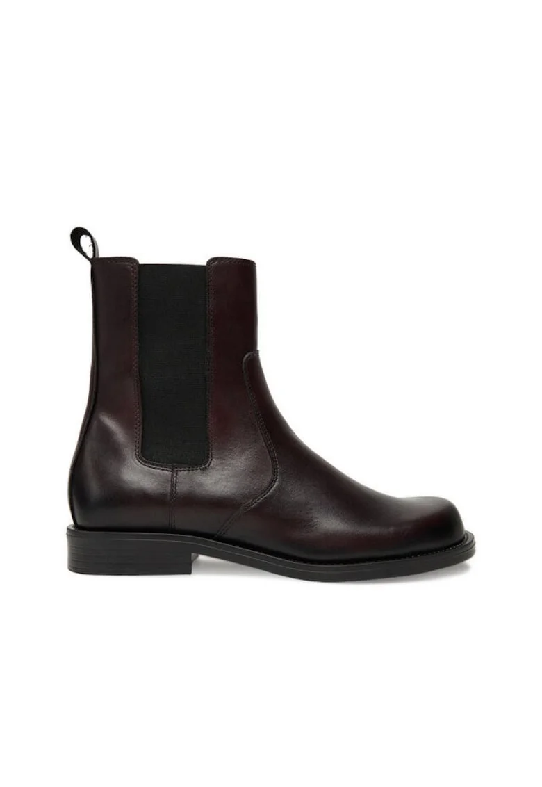 Botine dama C-MASSI-25650,  Piele naturala, Visiniu, Maro