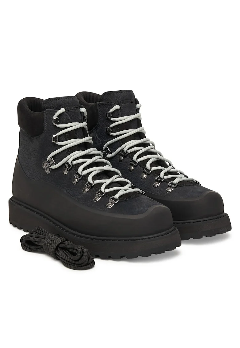 Ghete barbati  Black Roccia Vet, piele naturala, Negru
