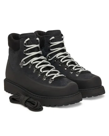 Ghete barbati  Black Roccia Vet, piele naturala, Negru