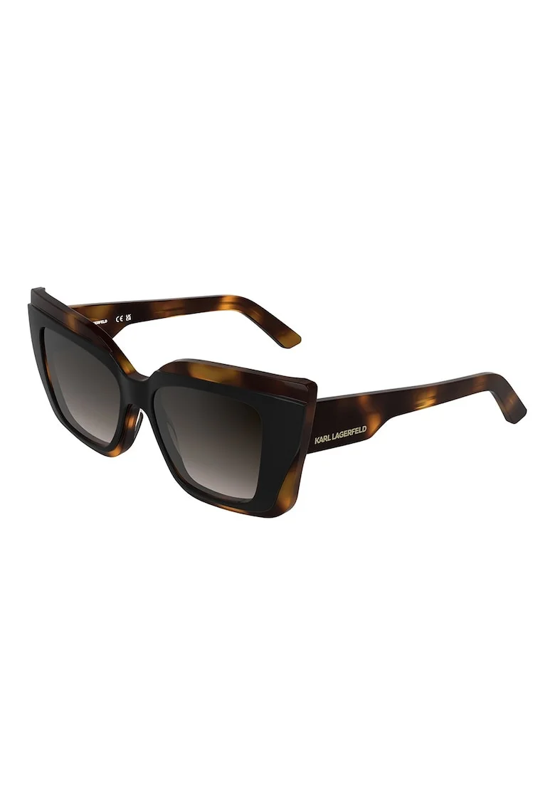 Ochelari de soare cat-eye cu rama groasa, Maro/Portocaliu