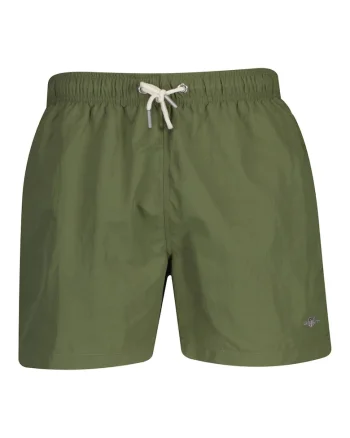 Pantaloni scurti de baie cu buzunare si snur, Verde