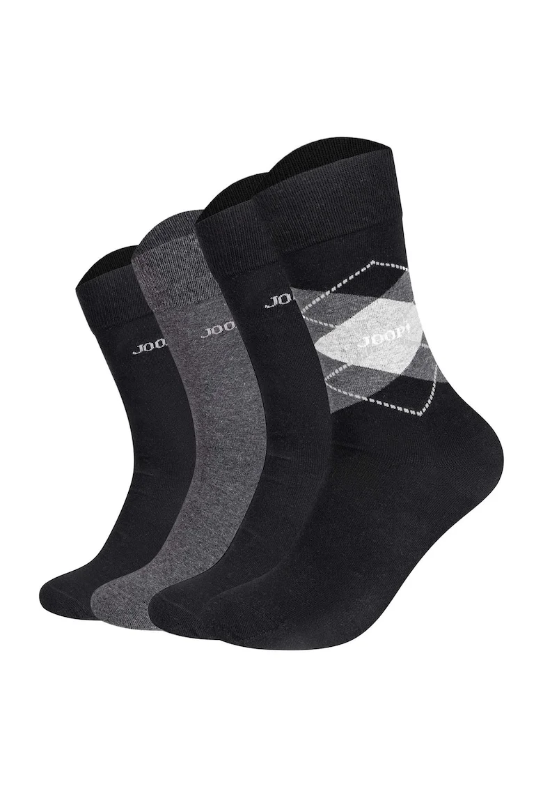 Set de sosete unisex - 4 perechi, Negru/Gri