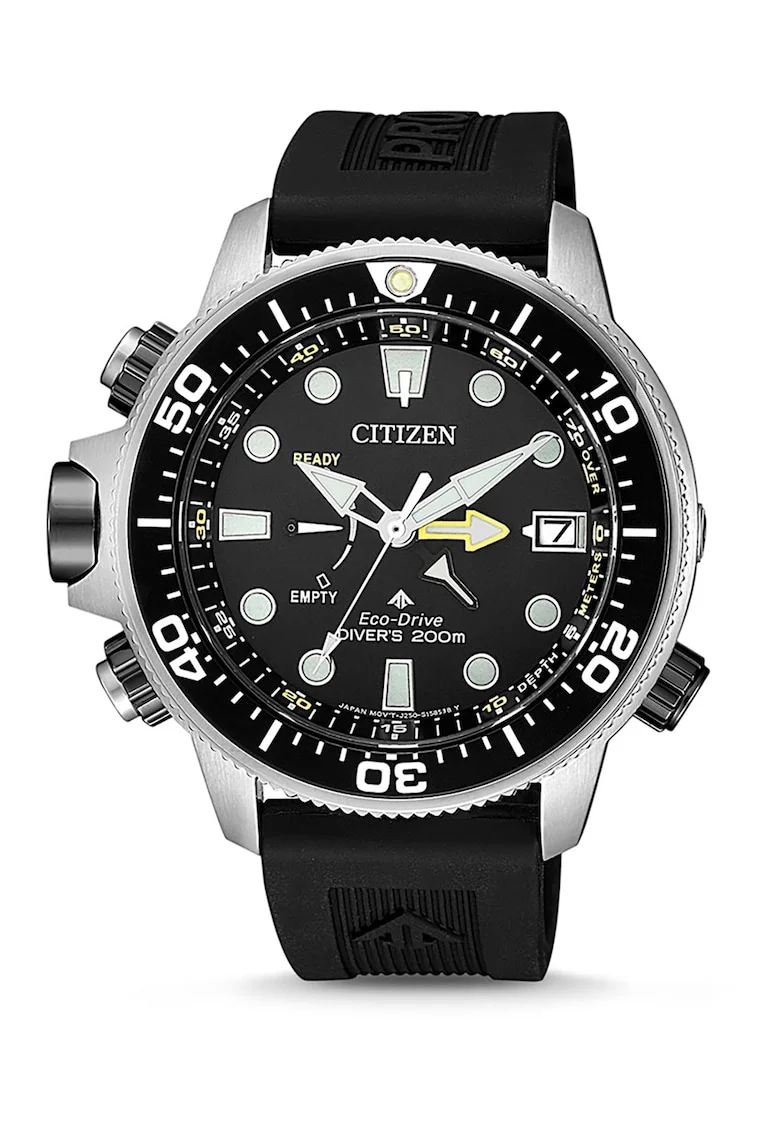 Ceas analog cu o curea de cauciuc, Negru/Silver