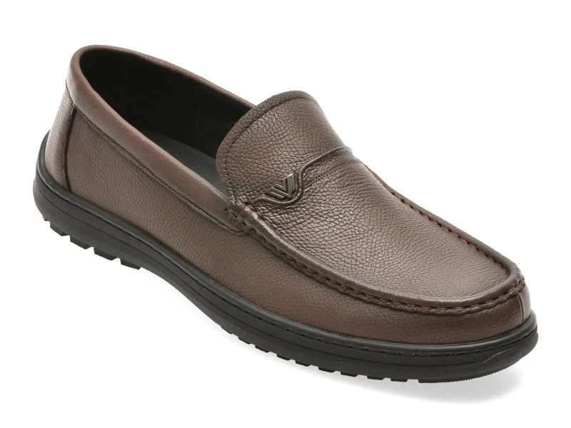 Mocasini EPICA maro, T26130, din piele naturala