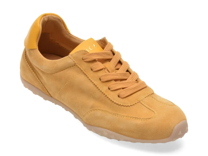 Pantofi sport EPICA galbeni, QS881, din piele intoarsa