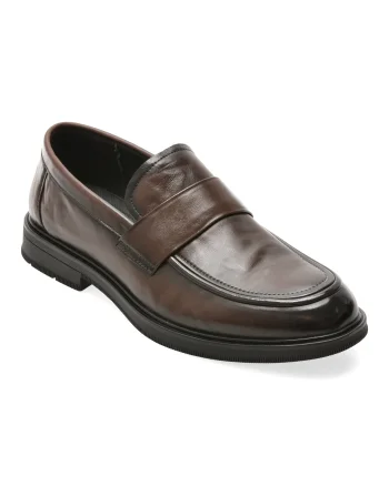 Mocasini eleganti EPICA maro, AH02, din piele naturala