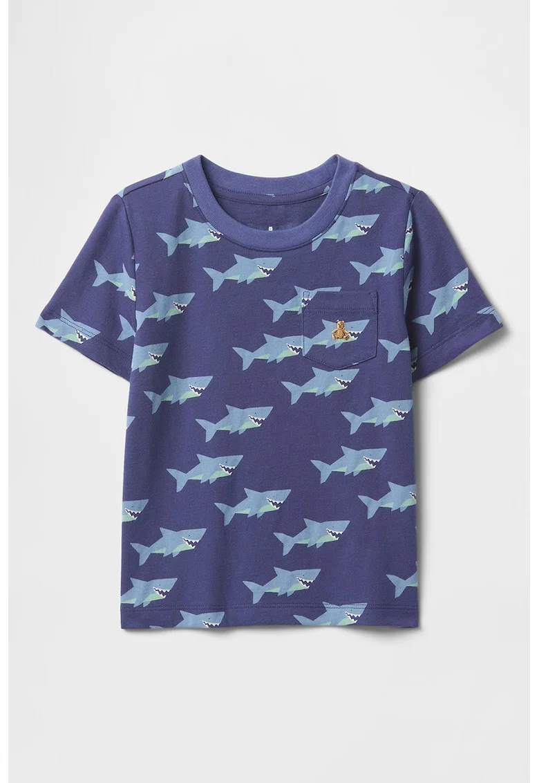 Tricou cu imprimeu si decolteu rotund