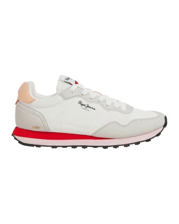 Pantofi sport colorblock, Rosu/Alb/Gri deschis