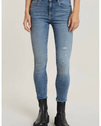 Blugi skinny cu design 5 buzunare 3301, Albastru prafuit