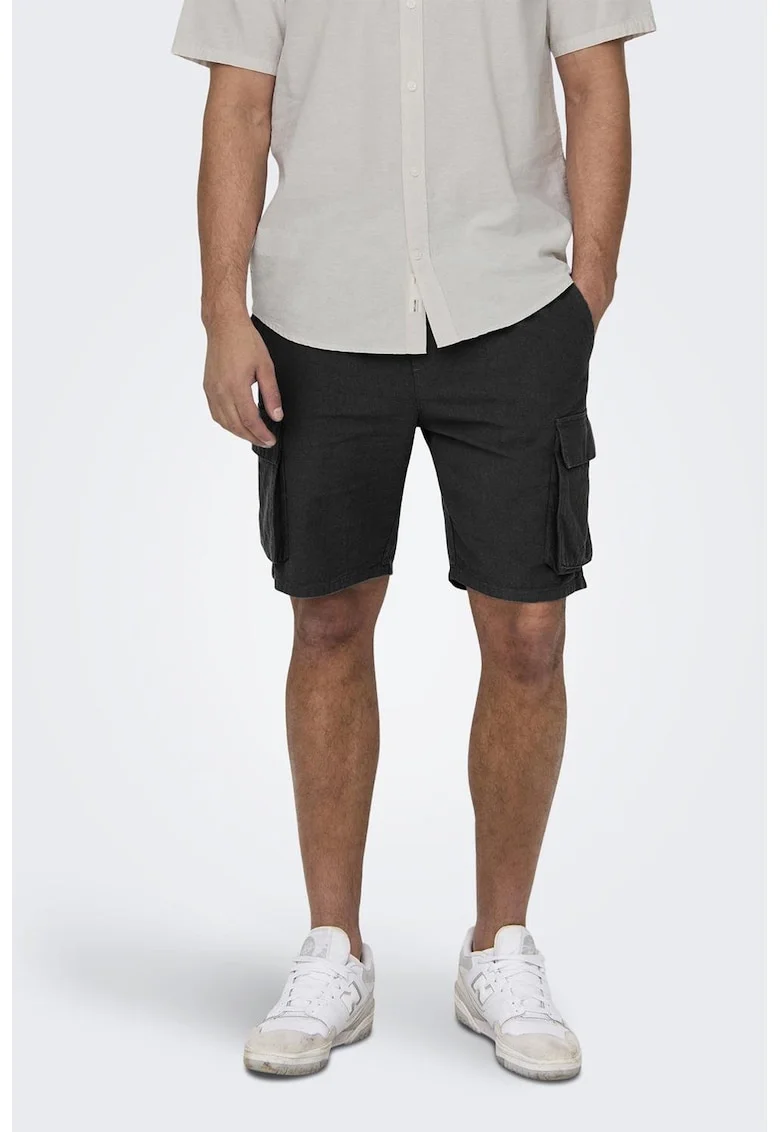 Pantaloni scurti cargo lejeri, Negru