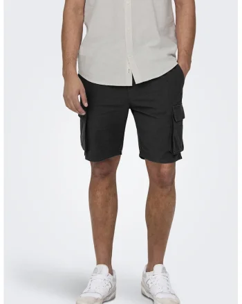 Pantaloni scurti cargo lejeri, Negru