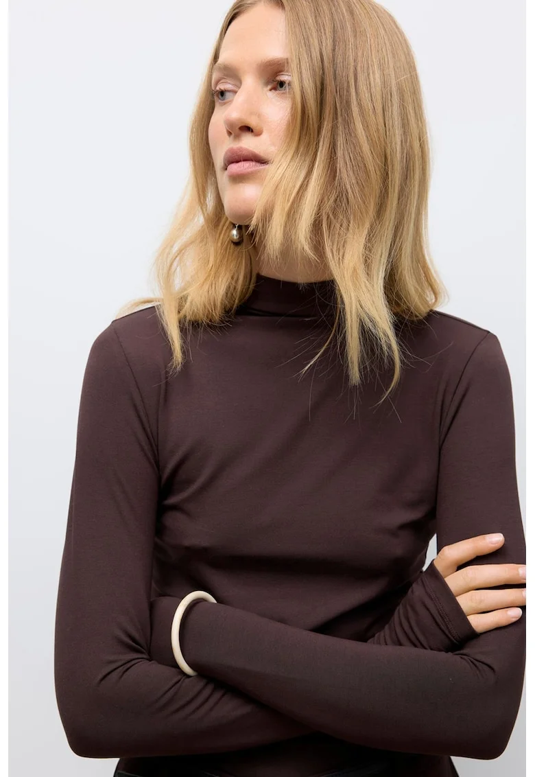 Bluza din amestec de modal, Maro