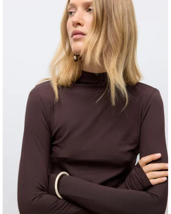 Bluza din amestec de modal, Maro