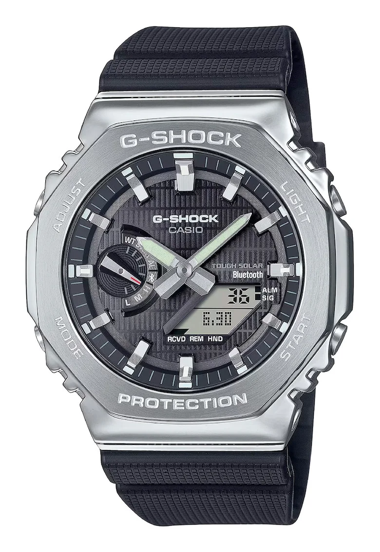 Ceas cu o curea din rasina G-Shock, Argintiu/Negru
