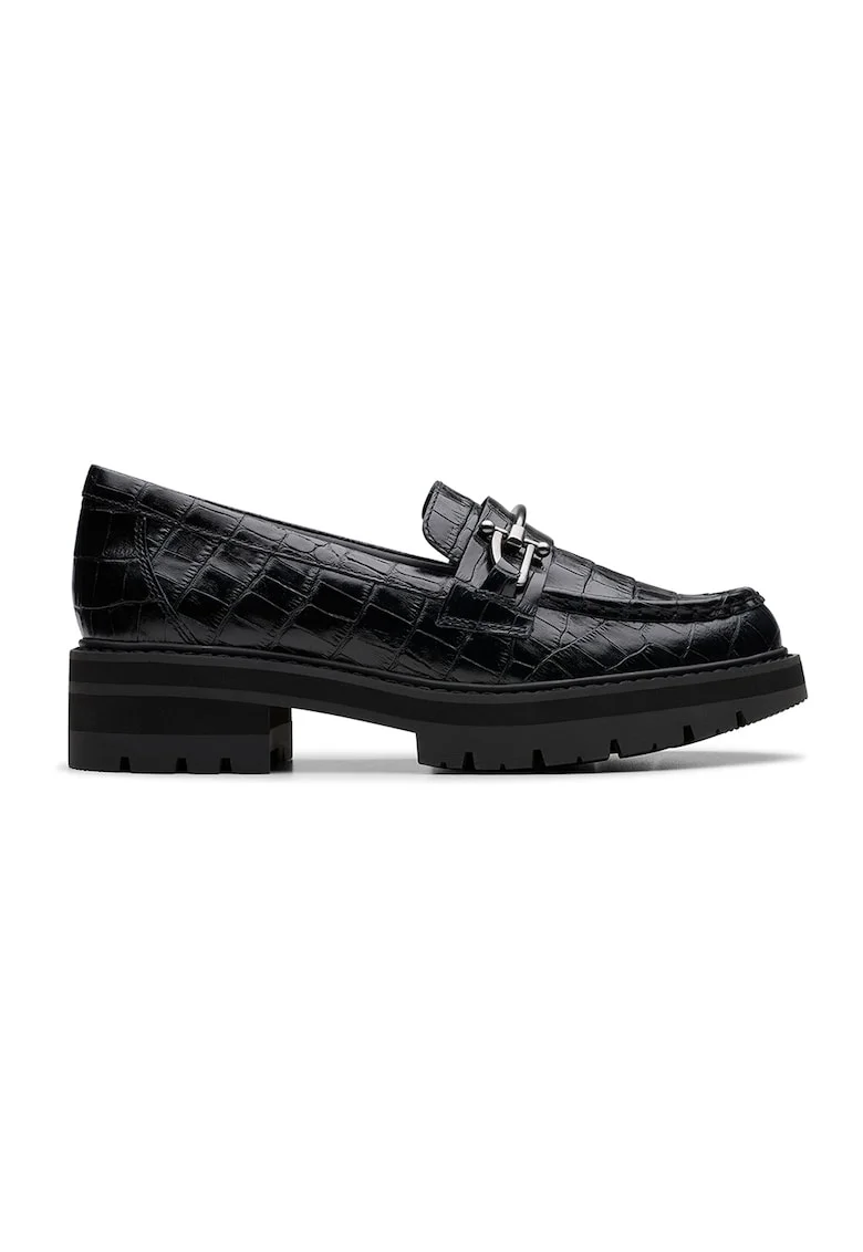 Pantofi loafer de piele Orianna Bit, Negru stins