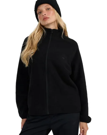 Hanorac dama  oversize, guler inalt, Negru