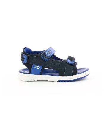 Sandale cu inchidere velcro si garnituri din piele intoarsa