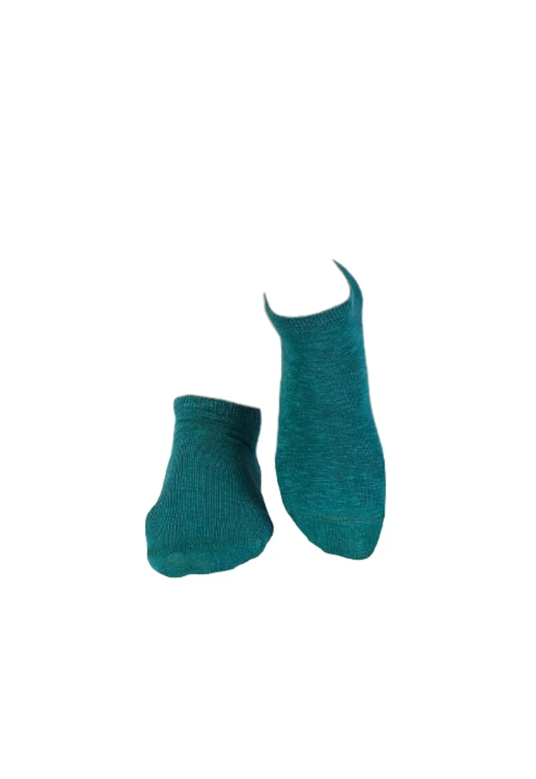 Sosete scurte din in si bumbac, LINEN SNEAKER SOCKS Albastru petrol