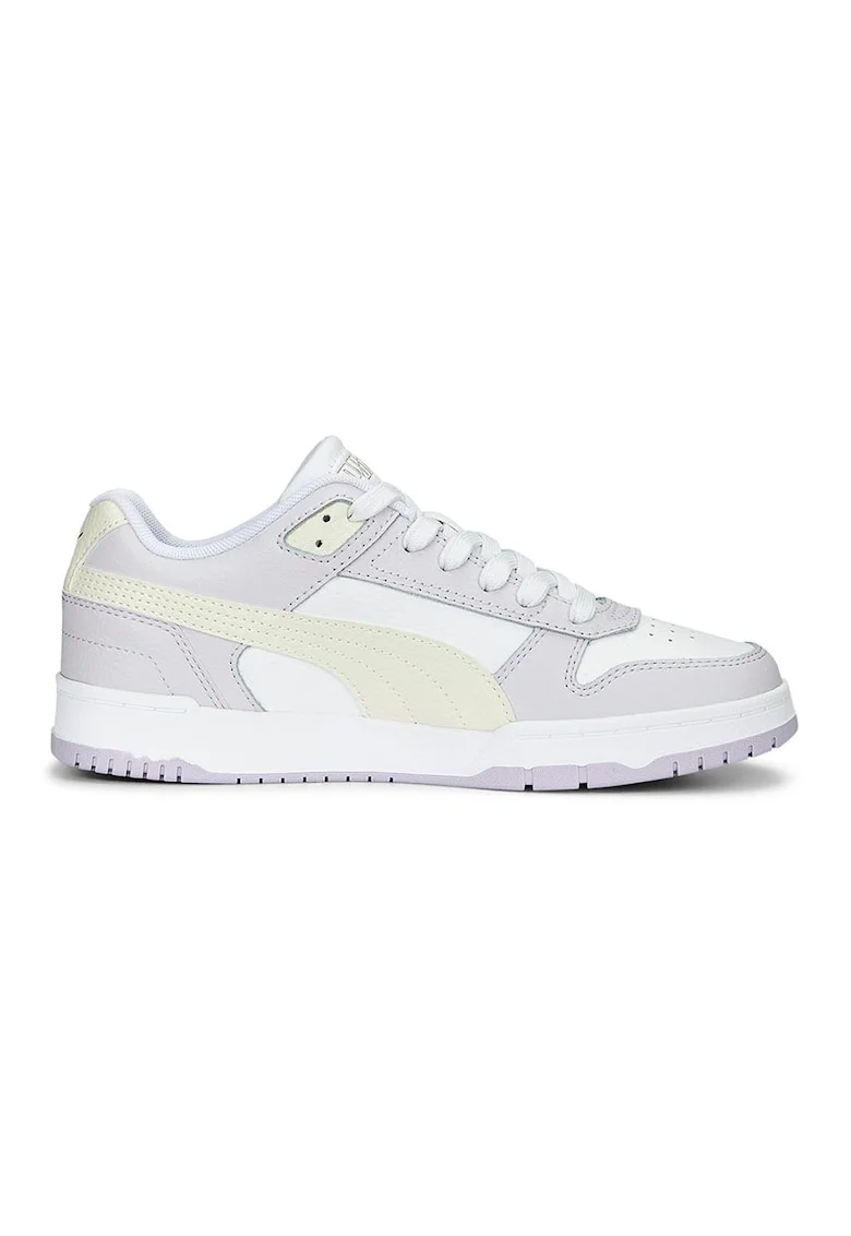 Pantofi sport de piele ecologica si piele RBD Game, Alb/Gri deschis