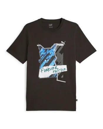 Tricou de bumbac cu decolteu la baza gatului, Negru/Albastru