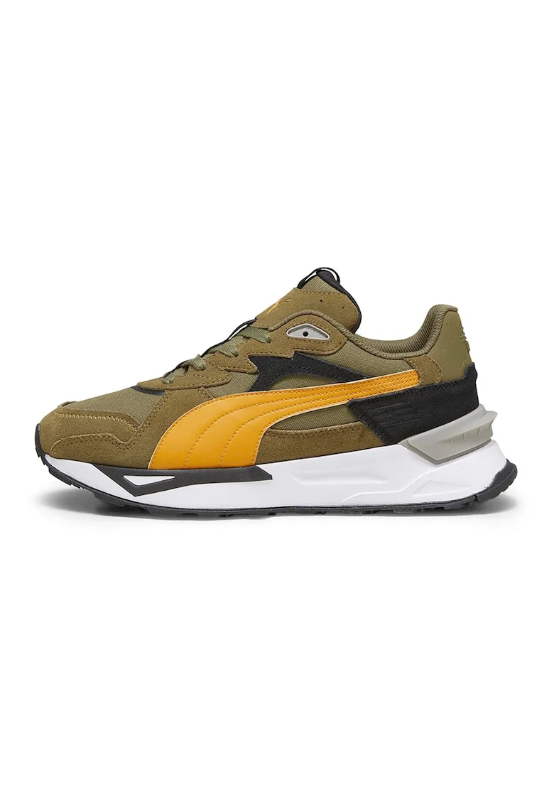 Pantofi sport cu garnituri din piele intoarsa Mirage, Portocaliu/Kaki