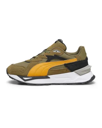 Pantofi sport cu garnituri din piele intoarsa Mirage, Portocaliu/Kaki