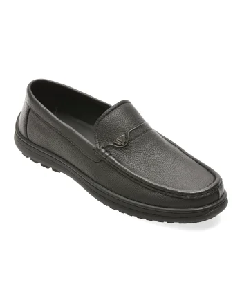 Mocasini EPICA negri, T26130, din piele naturala