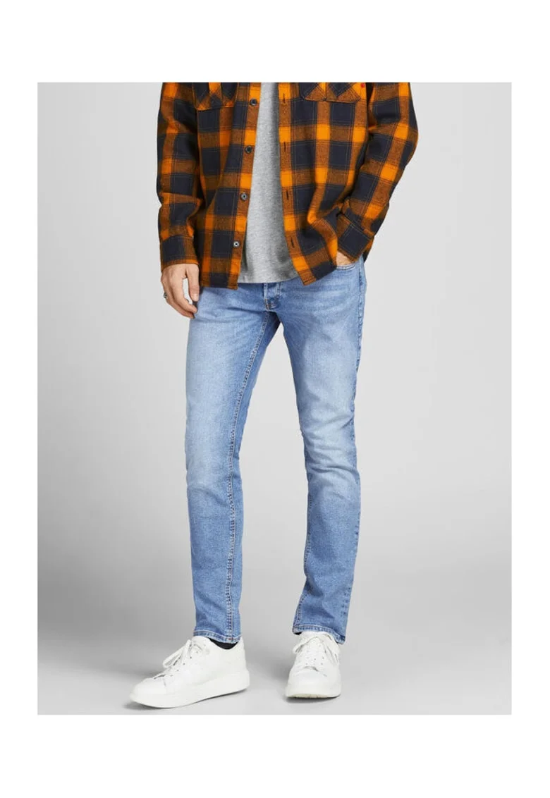 Blugi Barbati, Jack Jones, 300894064, Bumbac, Elastan, Albastru, Albastru