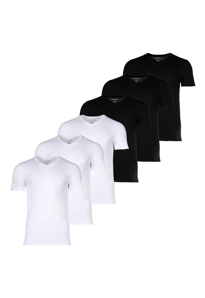 Set de tricouri slim fit cu decolteu in V - 6 piese
