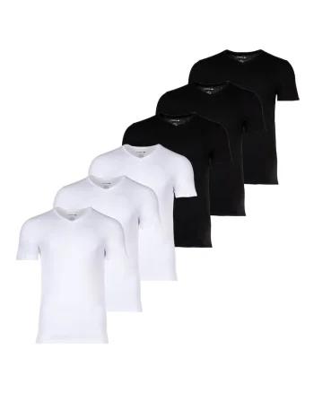 Set de tricouri slim fit cu decolteu in V - 6 piese