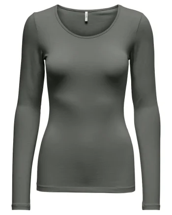 Bluza dama,  bumbac organic/elastan, Gri