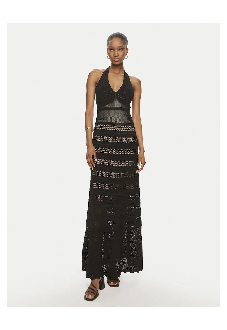 Rochie tricotata de dama  negru, fabricata din material de calitate,