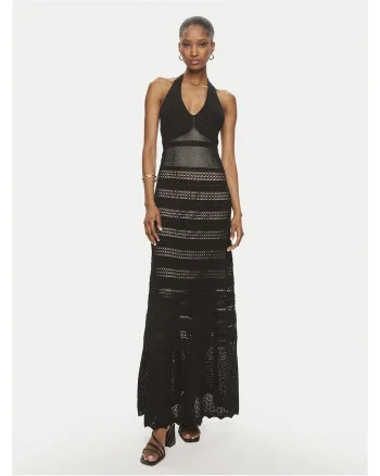 Rochie tricotata de dama  negru, fabricata din material de calitate,