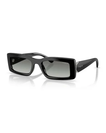 Ochelari de soare dreptunghiulari cu logo discret, Negru