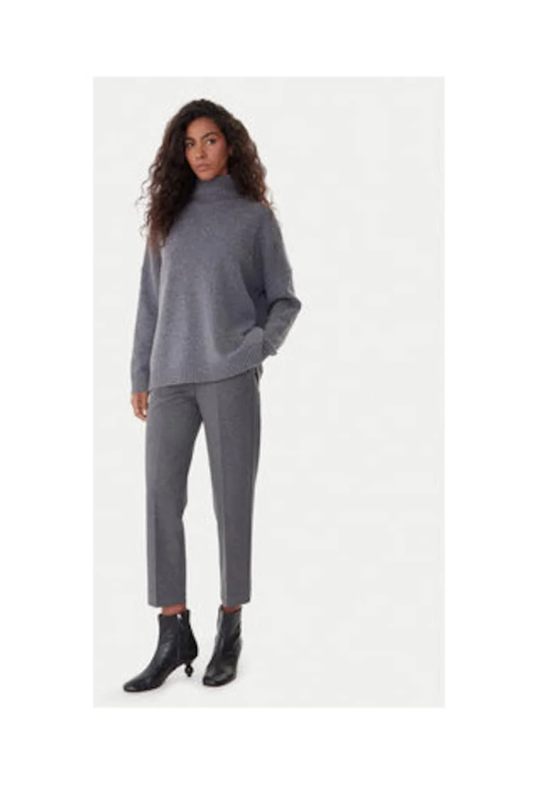 Pantaloni din stofa Dama,  Gri, viscoza,