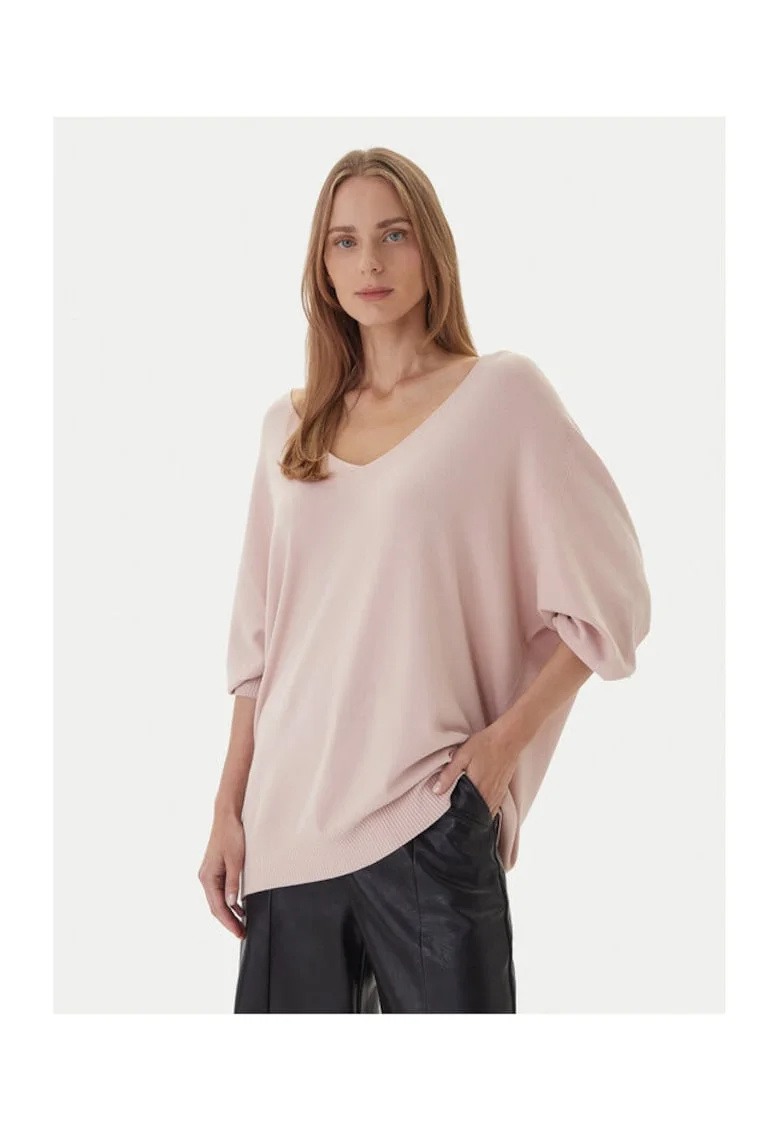 Pulover Dama,  Roz, 63% viscoza, 37% poliamida, OS