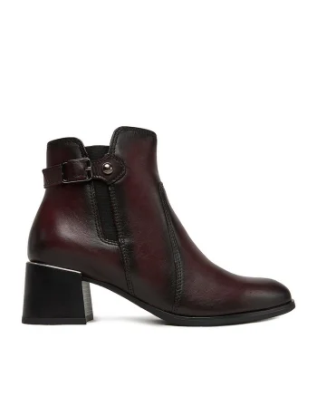 Botine dama CEO-WB-THESSA-32,  Piele naturala, Visiniu,