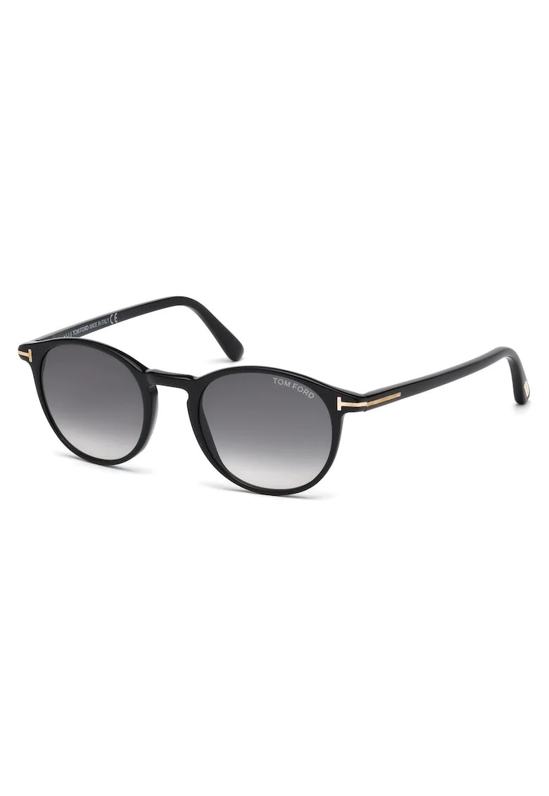 Ochelari de soare rotunzi cu lentile in degrade, Negru