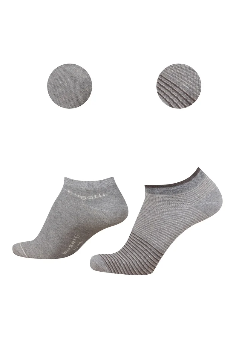 Sosete Scurte Barbati  Set 2 Perechi Gri din Bumbac, 61122, Gri