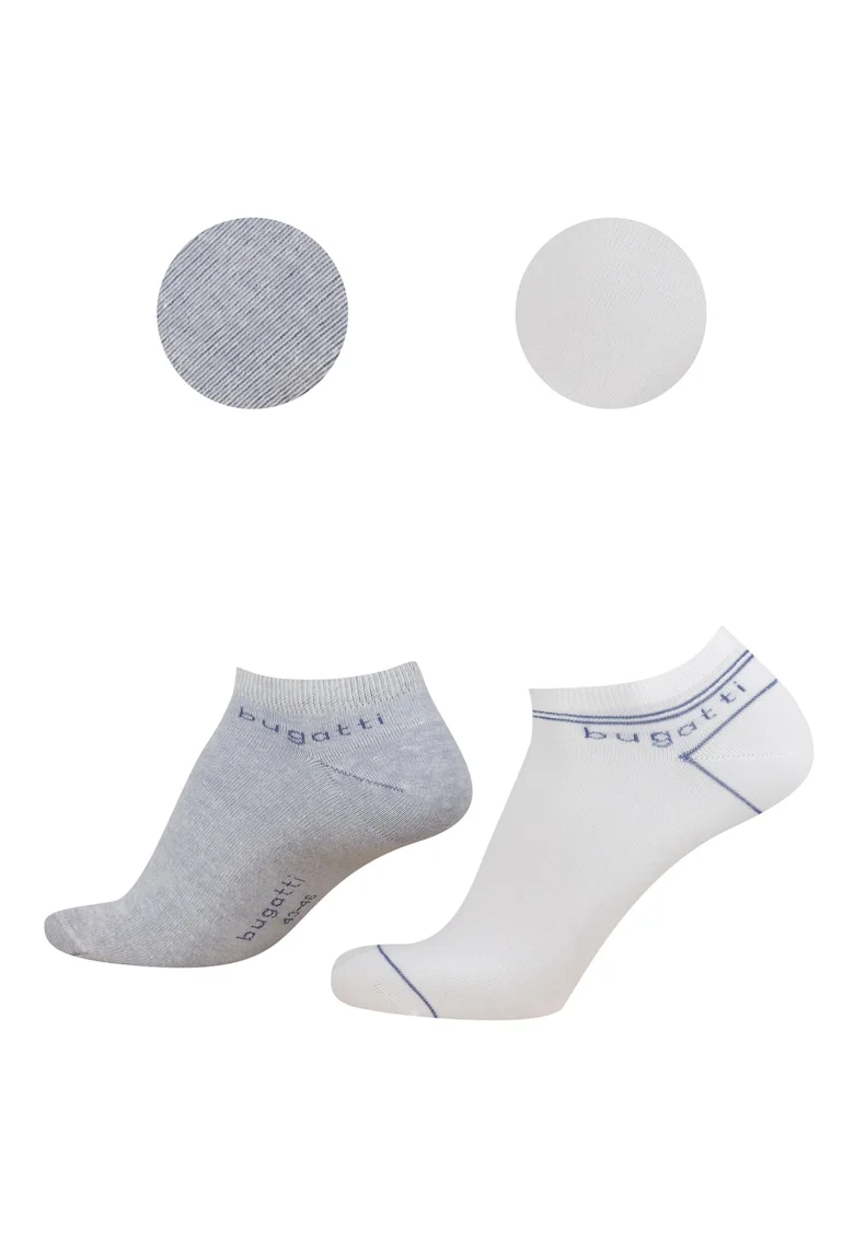 Sosete Scurte Barbati  Set 2 Perechi Alb / Albastru din Bumbac, 61131, Alb/Albastru