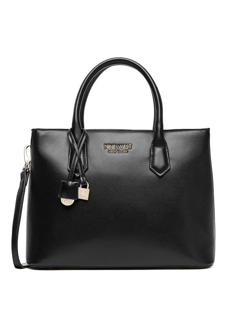 Geanta dama,  tkanina, neagra, One Size INTL, set cu curea detasabila si sac pentru praf