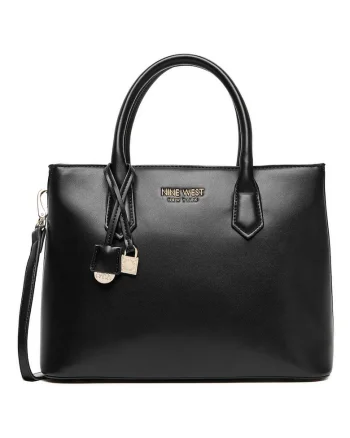 Geanta dama,  tkanina, neagra, One Size INTL, set cu curea detasabila si sac pentru praf