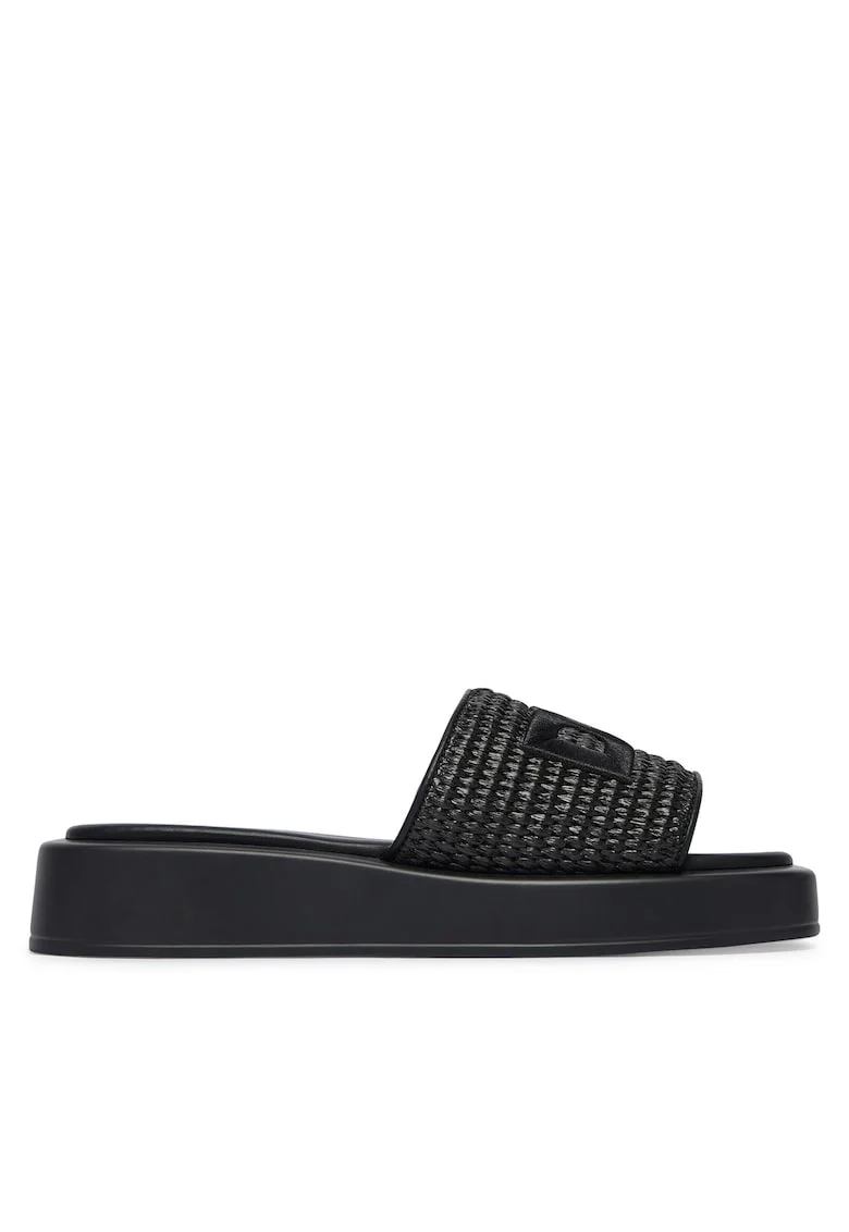 Papuci dama,  piele ecologica, negru