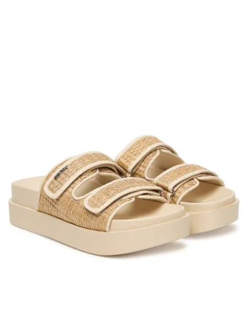 Papuci dama,  K2691150, flatform, bej