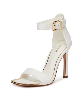 Sandale dama,  stiletto, alb