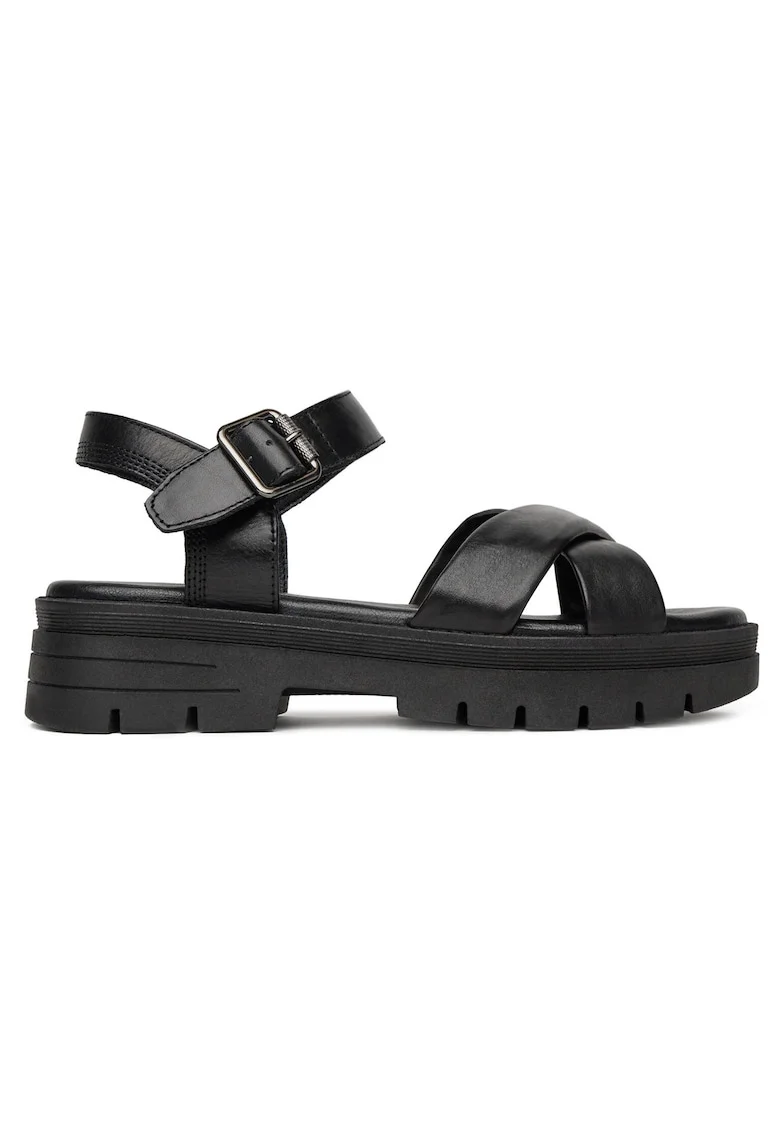 Sandale dama,  piele naturala, negru, tehnologie Memory Foam