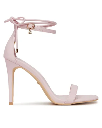 Sandale dama,  stiletto, roz, piele ecologica