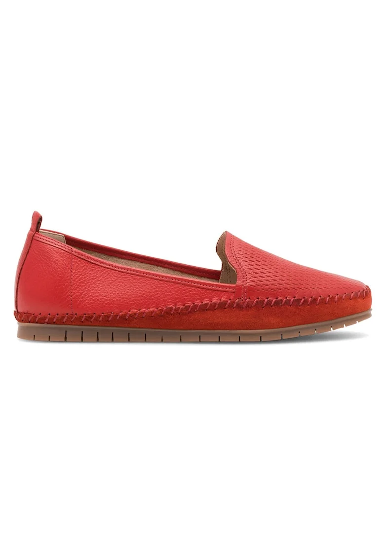 Mocasini dama,  piele naturala, rosu