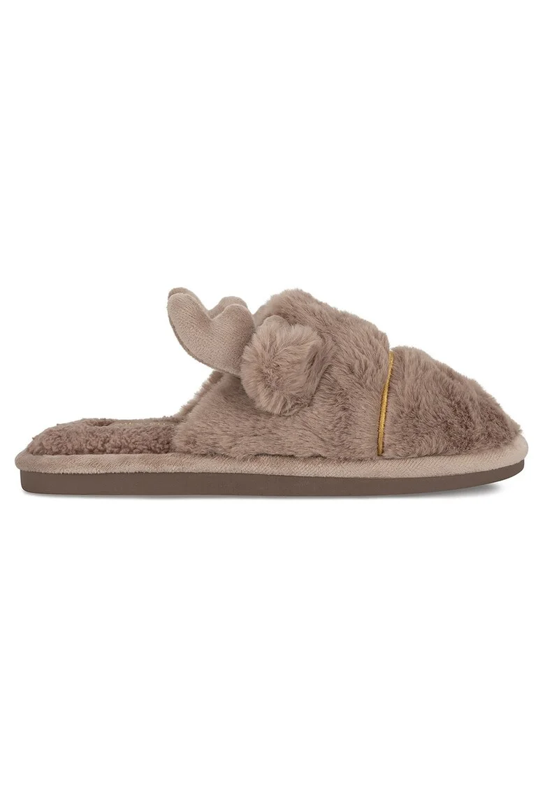 Papuci dama,  textil, bej